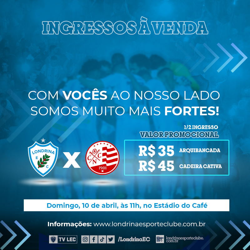 Ingressos à venda para Londrina Esporte Clube x Náutico 
